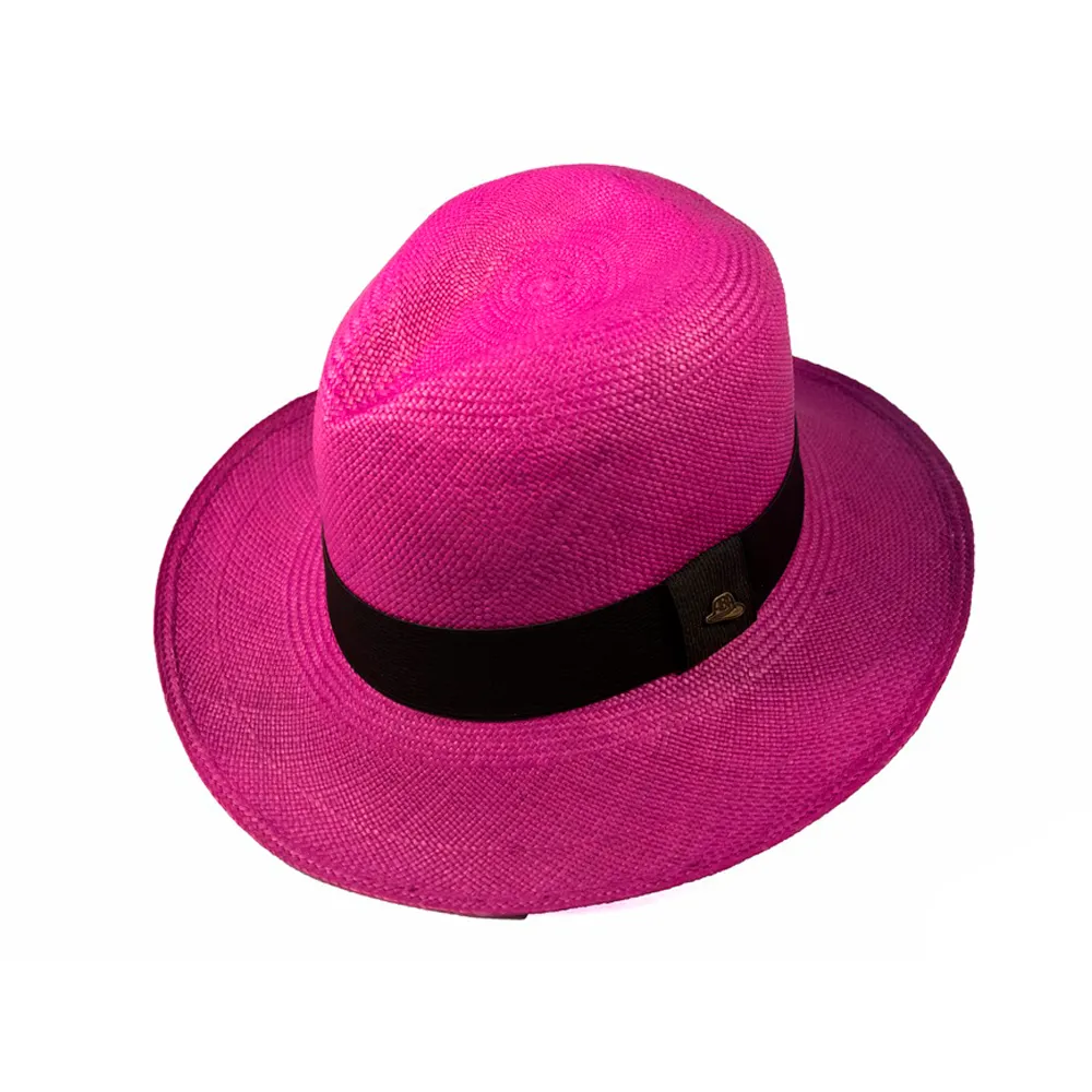 Chapéu Panamá Colorido Clássico Beterraba Feminino Original Importado