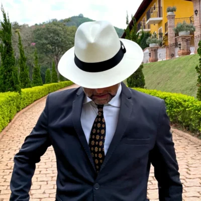 Chapéu Panamá Fino Clássico Branco Palha Original Importado