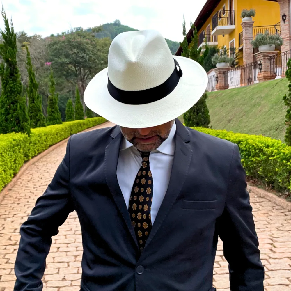 Chapéu Panamá Fino Clássico Branco Palha Original Importado