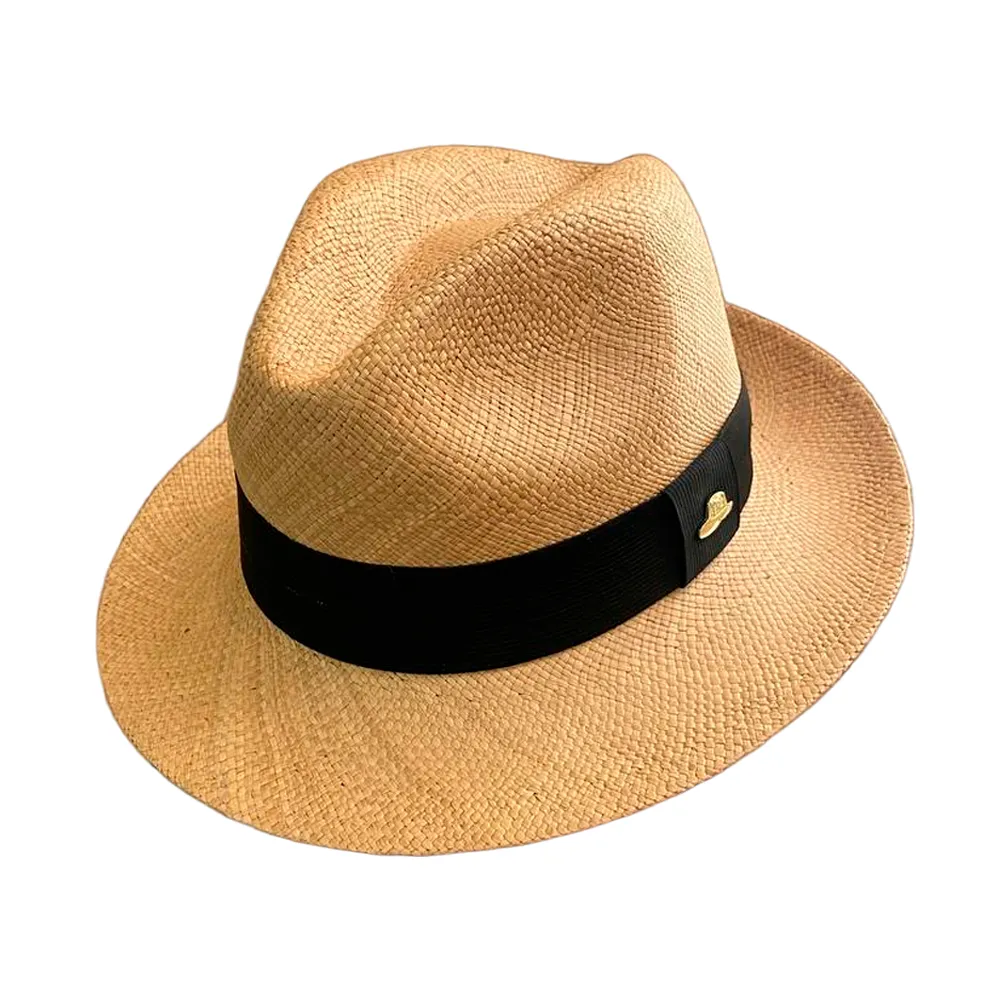 Chapéu Panamá Indiana Aba Curta Fedora Natural Original Importado