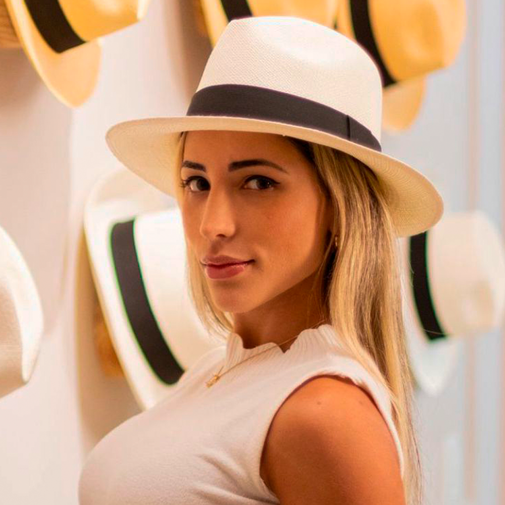 Chapéu Panamá Clássico Semi-fino Branco Palha Feminino Original