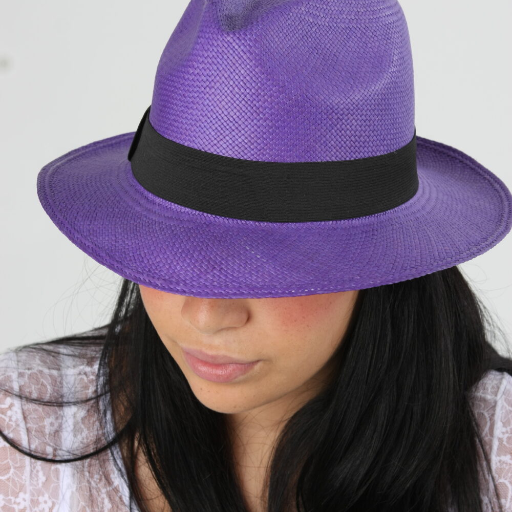 Chapéu Panamá Colorido Clássico Roxo Feminino Original Importado