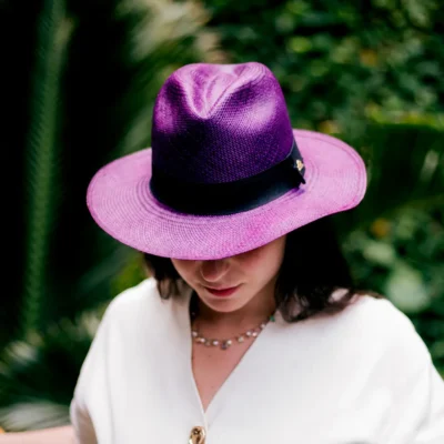 Chapéu Panamá Colorido Clássico Roxo Feminino Original Importado