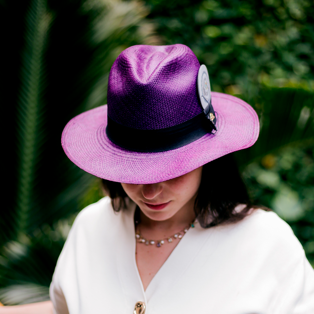 Chapéu Panamá Colorido Clássico Roxo Original Importado